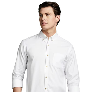 Camisa Casual Elegante para Hombre, Lisa, Fresca, con Botones, Corte Regular, Manga Larga, Algodón, Semi Formal - Product Image 1