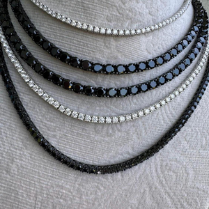 Collier multi-brins en moissanite argentée, bijoux élégants et scintillants de luxe pour femmes, pour mariage, fête et usage quotidien - Product Image 4
