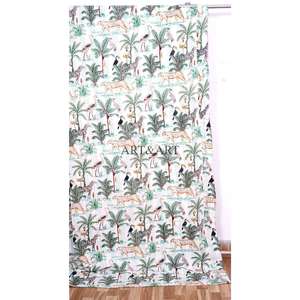 Couvre-lit indien fait main Kantha, 100% coton, imprimé à la main, motif animalier, poids du tissu 220g, origine Rajasthan - Product Image 3