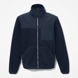 Chaqueta de Forro Polar Negra para Hombre, Cuello Alto, Cierre de Cremallera, Diseño de Bloques de Color, Cortavientos, Abrigo Casual de Invierno con Bolsillos - Product Image 1