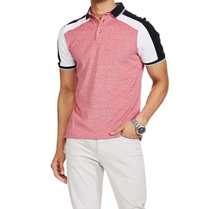 Polo para Hombre, Rosa y Blanco en Contraste, Manga Corta, Cuello Clásico, Ropa Deportiva Informal para Golf y Tenis, Ligera, Uniforme Personalizado para Equipos - Product Image 2