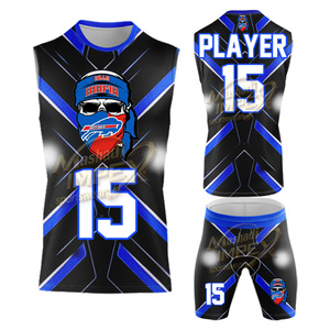 Youth <b>Compression</b> 7v7 Jersey Sublimated Sleeveless Hooded 7on7 Football Uniforms Jersey's - Product Image 3