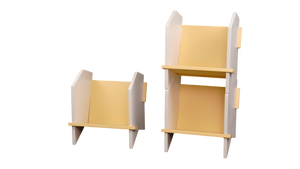 DISICO Kids Bookshelf 2-Tier Wood Cubby <b>Shelf</b> Blue White <b>Modern</b> Scandinavian Design Freestanding Home Furniture - Product Image 6