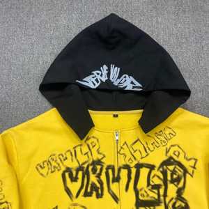 Sudadera con capucha de algodón pesado lavado a la piedra OEM para hombre con estampado de logotipo DTG y acabado descolorido multicolor - Product Image 6