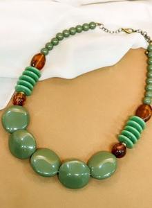 Collar de Moda con Cuentas de Resina, Unisex, con Colgante de Manzana y Frutas como Naranja y Cereza, con Moissanita, Joyería para Fiestas - Product Image 6