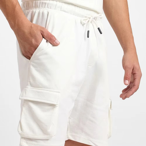 Men's Cotton Casual T-Shirt <b>Set</b> With Pocket And Cargo Shorts Summer Breathable <b>Knitted</b> Solid Design Crew Neck - Product Image 6