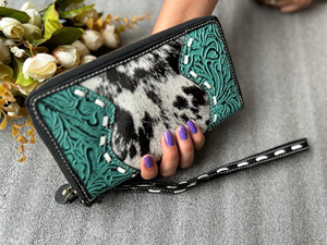 กระเป๋าคลัทช์หนังวัวอัดลายนูนลายผมสไตล์ตะวันตกกระเป๋าเงินมีเอกลักษณ์หนังแท้ขายดี - Product Image 5