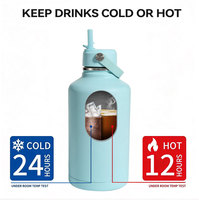 Fabricante Profesional de Botellas de Agua Aisladas al Vacío de Acero Inoxidable de 64 oz con Boca Ancha para Venta al Por Mayor de Gran Capacidad