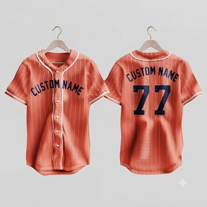 Camiseta de Béisbol Personalizada con Rayas, Uniforme Deportivo Transpirable con Botones para Hombre, Ropa de Equipo Unisex, Talla Adulto Regular, Manga Corta - Product Image 1