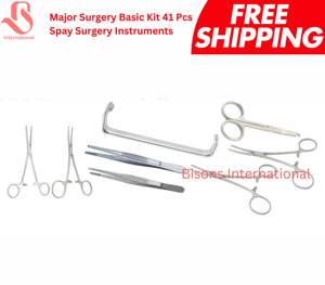 Ensemble d'instruments chirurgicaux vétérinaires manuels en acier inoxydable BISONS, 41 pièces - Product Image 4