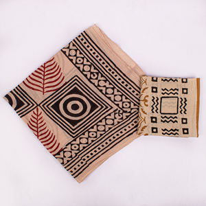 Pañuelo cuadrado vintage de algodón indio con estampado de bloques para mujer, pañuelo para el cabello estilo bohemio, pañuelo estilo Bagru. - Product Image 5