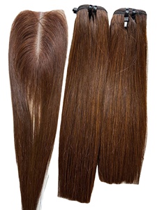 Gran descuento en cabello largo, cabello frontal y cabello con cierre al por mayor, cabello humano virgen Remy, liso, encaje a máquina, doble trama para mujer - Product Image 1