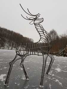 Metal Reindeer Wine Bottle Holder Christmas <b>Table</b> Decor Centerpiece Modern Animal Shape Design for Holiday Decoration - Product Image 5