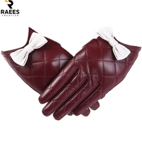 Nouveaux gants tactiles de conception tendance en cuir véritable pour l'extérieur, gants chauds simples et élégants pour la conduite