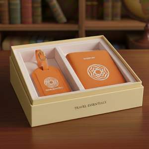 ชุดอุปกรณ์เดินทางธุรกิจหนังเทียมสั่งทำพิเศษ พร้อมซองใส่บัตรเครดิตป้องกันการโจรกรรมข้อมูล และซองใส่พาสปอร์ตพร้อมโลโก้แบรนด์ตามสั่ง - Product Image 3