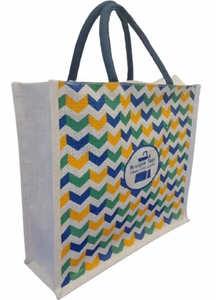 Eco Friendly Jute Storage <b>Bag</b> Colorful <b>Tree</b> Print Durable Reusable Multipurpose Organizer Tote Large Capacity Home Use India - Product Image 3
