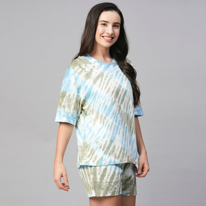 Ensemble décontracté vintage personnalisé pour femme, été, 2 pièces, t-shirt et short, 100% coton respirant - Product Image 4