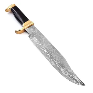 Couteau Bowie multifonctionnel en acier Damas industriel, fait main, OEM personnalisé, pour la chasse, le camping et la survie en extérieur - Product Image 1