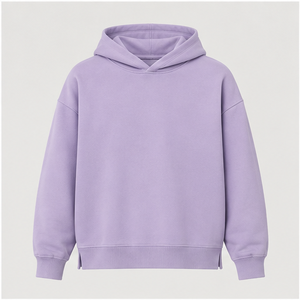 เสื้อฮู้ดดี้ทรงบ็อกซี่ผู้ชายสีม่วงไลแลคแบบไม่มีเชือกผูก ดีไซน์เรียบง่าย ผ้าฝ้ายฟอกแบบเฟรนช์เทอร์รี่ รุ่น MHOOD-0028 - Product Image 1