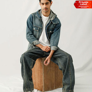 OEM High Density Print Denim Jacket Casual Mens Outerwear Factory Custom Unisex Denim Jacket Vintage Wash <b>Jean</b> Jacket - Product Image 1