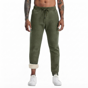 DROGEN EXPORT <b>Men's</b> Spring Lightweight Twill Drawstring Anti-Pilling <b>Jogger</b> Sweatpants Athletic Gym Trousers Green Casual - Product Image 1