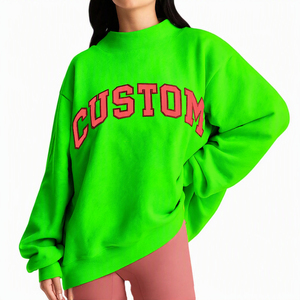 Sudadera de Forro Polar Personalizada Naranja para Mujer, con Hombros Caídos, Cuello Simulado, Oversize, Cómoda para Invierno, Venta al por Mayor para Marcas de EE. UU., Reino Unido y Europa - Product Image 5