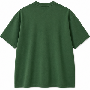 เสื้อยืดแขนสั้นผู้ชายทรงปกติ สีเขียวล้วน คอกลม สวมใส่สบาย ผลิตจากผ้าโพลีเอสเตอร์เจอร์ซีย์ 100% ระบายอากาศได้ดี น้ำหนัก 140 กรัม - Product Image 5
