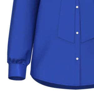 Zeta Phi Beta Bow <b>Blouse</b> Women Blue Long Sleeve Button Front <b>Satin</b> Top Elegant Sorority Apparel Stylish Office Shirt - Product Image 6