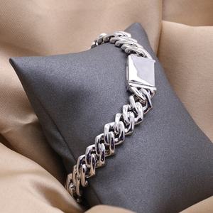 Premium Wide Crystal Link Wrist Bracelet Luxury Urban Fashion Statement Jewelry Elegant Gift for <b>Men</b> and Women - Product Image 2