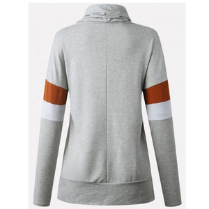 Women's Casual Pullover Hoodies with Stripe Long Sleeve and Embroidered Fashion Plain Pockets Plus Size Autumn Fashion - Product Image 5