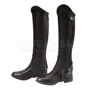 Outdoor Use Custom Color Breathable Half Leather <b>Chaps</b> Equestrian Hot Selling Half Leather <b>Chaps</b> Made In Pakistan - Product Image 5