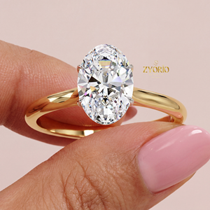 Oval Cut Lab Grown Diamond VVS2 Clarity 1 Carat Engagement Wedding Party <b>Ring</b> 925 <b>Silver</b> Matte Finish Domed <b>Solitaire</b> Band - Product Image 1