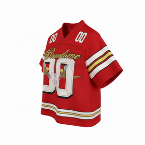 เสื้อฟุตบอลอเมริกันทรงบ็อกซี่แบบสั่งทำ OEM ปี 2026 พิมพ์ลายได้ตามต้องการ พรีเมียม แห้งเร็ว ระบายอากาศดี  ผู้จำหน่ายเสื้อฟุตบอลขายส่ง - Product Image 3