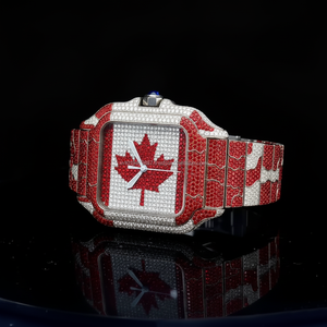 Montre-bracelet élégante de nouvelle conception 41 mm, sertie de diamants en moissanite VVS de qualité supérieure, boîtier en acier inoxydable personnalisé, cadran en verre, tendance hip-hop - Product Image 3