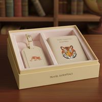 Ensemble de voyage d'affaires personnalisé en similicuir sur mesure avec protection pour cartes de crédit et étui pour passeport avec logo de marque personnalisé