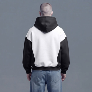Sweat-shirt homme de qualité supérieure, 100% coton lourd, épaules tombantes, coupe ample, bicolore, logo personnalisé imprimé DTF. - Product Image 6