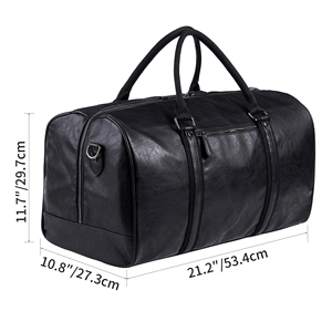 Premium Genuine Leather <b>Duffel</b> <b>Bags</b> for Men-Luxury Sport Large Capacity Multi-Pocket Design Top Handle Polyester Outdoor Use - Product Image 3