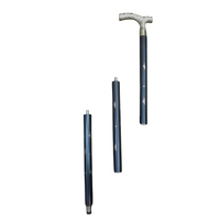 Canne en bois traditionnelle avec poignée en laiton sculpté, noire, réglable, pour soins à domicile
