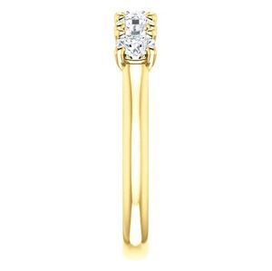 Bague de Fiançailles et de Mariage Classique Cinq Pierres en Moissanite Taillée, en Argent Sterling 925 Plaqué Or, Empilable, pour Anniversaire, pour Femme - Product Image 2