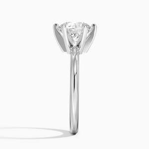 Bague de fiançailles solitaire en moissanite ronde en or rose de luxe, élégante et classique, bijoux fins - Product Image 4
