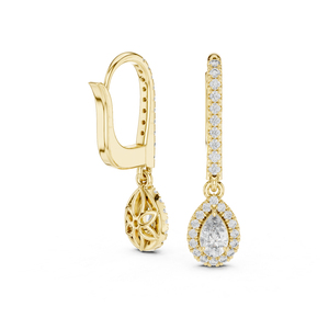 14K Yellow Gold Pear & Round Lab-Grown Diamond <b>Stud</b> <b>Earrings</b> <b>for</b> <b>Women</b> | Everyday Wear | New Grown Diamond - Product Image 3