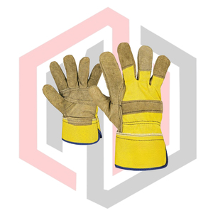Chrome Leather Rigger Reinforced Palm Gloves Yellow Fabric Anti-static Silicone-free Soft Flexible Breathable Comfortable <b>Fire</b> - Product Image 1