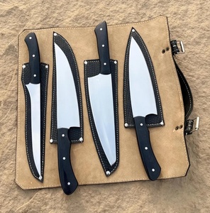 A&M Enterprises Handmade Chef <b>Knife</b> <b>Set</b> with Black Handle and White Pin Detail Survival Professional Hunting <b>Knives</b> - Product Image 4