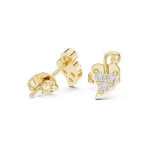 Boucles d'oreilles de fiançailles en or blanc 14 carats avec diamant rond cultivé en laboratoire pour femmes |   Nouveau diamant cultivé - Product Image 4