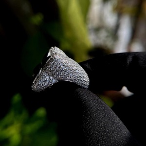 Vintage Floral Moissanite Halo <b>Cocktail</b> <b>Ring</b> 14K Solid <b>Gold</b> Hip Hop Elegant Statement <b>Ring</b> Gift for Men - Product Image 5