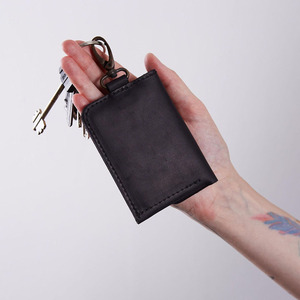 Premium Leather Key Holder manufacturer luxury leather travel organizer providing secure compartments for keys cards and cash - Product Image 3
