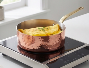Copper Sauce <b>Pan</b> With Stainless Steel Gold Lining Handmade Minimalist Design For Kitcheware Gas Use <b>And</b> Induction Cooker Use - Product Image 3