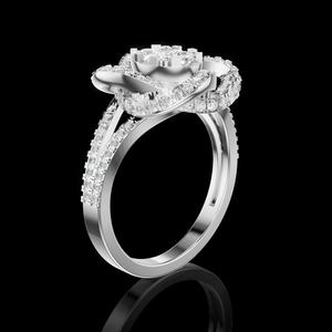 Bague de fiançailles pour femme Aurum Diam Brilliant Cut, sertie d'un diamant de laboratoire, couleur E, certifiée EGL, plaquée argent 925, luxe - Product Image 2