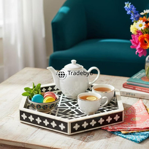 Sous-verre moderne en os incrusté fait main, qualité supérieure, décoration de table, accent décoratif, par Tradebyd - Product Image 2
