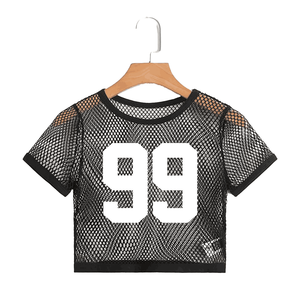 Maillot de football américain pour femme, bleu roi, col en V, manches rayées, haut de sport, uniforme d'équipe de gridiron, chemise en maille respirante - Product Image 5